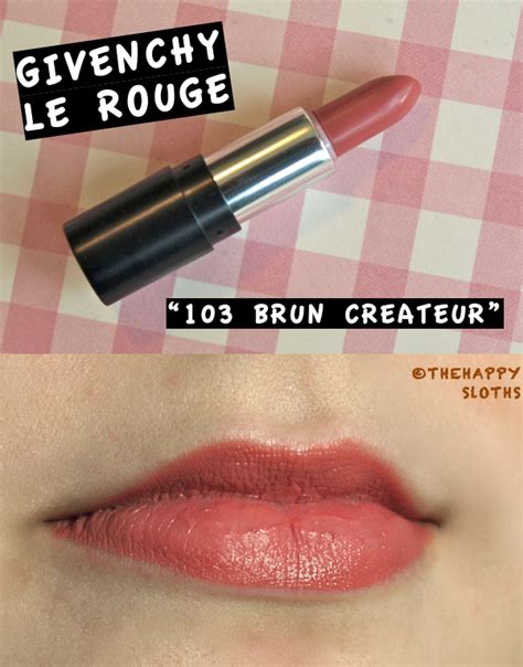 givenchy createur|Givenchy Brun Createur (103) Le Rouge Review.